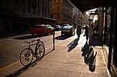 Street of San Francisco at sunset, with a curious light that resembles and old picture.