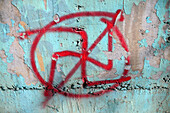 Crossed swastika on the wall