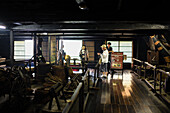 Agriculture and tools for living exhibition in Shirakawa-go, traditional village showcasing a building style known as gassho-zukuri, Gifu Prefecture, Japan