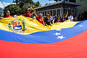 Kundgebung der Regierung von Nicolas Maduro in den Straßen von Caracas zur Feier des 23. Januar in Venezuela