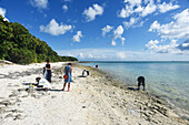 Kaiji Beach on Taketomi Island in the Yaeyama Islands of Okinawa, famous for its star sand or hoshizuna.