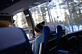 Inside the bus from Rovaniemi to Inari, Lapland, Finland