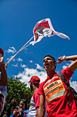 Kundgebung der Regierung von Nicolas Maduro in den Straßen von Caracas zur Feier des 23. Januar in Venezuela