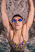 USA, Texas, Close-up of female swimmer in water