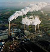 UK, North Yorkshire, Luftaufnahme des Kraftwerks Drax