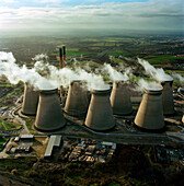 UK, North Yorkshire, Aerial view ofÊDraxÊPower Station