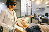 Woman having IPL Therapy (Intense Pulsed Light)