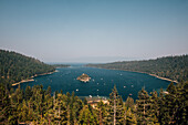USA, California, Landscape with Emerald Bay of Lake Tahoe