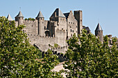 Castle And Ramparts Of The Double-Walled Castle; Carcassonne, Languedoc-Rousillion, France