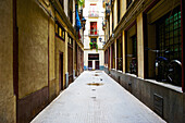 An Alleyway Between Residential Buildings; Barcelona, Spain