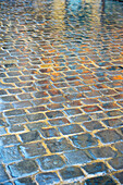 Square Stone Blocks On A Floor With A Reflection On The Shiny Surface; Beirut, Lebanon