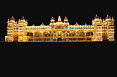 Maharaja's Palace bei Nacht; Mysore, Karnataka, Indien