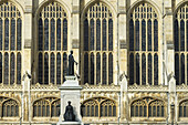 Detail Of Statues Above The Founders Fountain In Front Of Kings College Chapel; Cambridge, Cambridgeshire, England