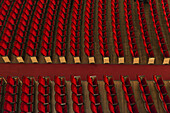 Rote Theaterbestuhlung; New York City, New York, Vereinigte Staaten Von Amerika