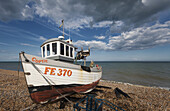 Boat On The Shore; Walmer, Dover, Kent, England