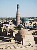 Islam Khoja Minaret, Ichan Kala Old City; Khiva, Kizilkum Desert, Khwarezm Region, Uzbekistan