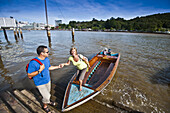 A Couple Taking A River Boat Ride; Bandar Seri Begawan, Brunei