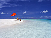 Relaxing On Remote Marshall Islands Beach; Marshall Islands