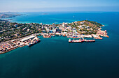Aerial View Of Port Moresby; Papua New Guinea