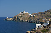 A View Of Kastro And The Chapel Of The Epta Martyrs Or Seven Martyrs; Kastro, Sifnos, Cyclades, Greek Islands, Greece