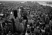 Cityscape Of New York City In Black And White; New York City, New York, United States Of America
