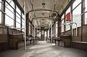 Interior Of A Tram; Milan, Lombardy, Italy