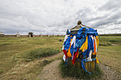 Sechseckiger Behälter mit Gebetsfahnen im Kloster Erdene Zuu, Karakorum (Kharkhorin), vEvv?rkhangai-Provinz, Mongolei