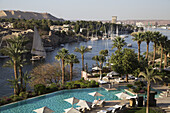 Old Cataract Hotel Swimming Pool On The Nile River; Aswan, Egypt