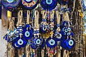 Amulet souvenirs for sale in the Grand Bazaar; Istanbul, Turkey