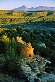Painted Hand Pueblo includes a tower and sleeping rooms in Canyons of the Ancients National Monument, Colorado, USA; Colorado, United States of America