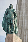 Statue of Leif Erikson at Hallgrimskirkja Church in Reykjavik; Reykjavik, Iceland
