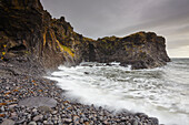 Lava cliffs along the seashore at Hellnar, Snaefellsnes, West Iceland; Hellnar, Iceland