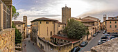View of city skyline from Passeggio del Prato, Arezzo, Province of Arezzo, Tuscany, Italy, Europe