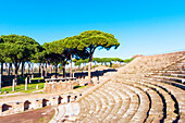 Theater, Ostia Antica archaeological site, Ostia, Rome province, Latium, Latium (Lazio), Italy, Europe