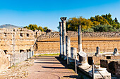 Ruinen des Portikus, Peschiera (Fischteich), Hadrian's Villa, UNESCO-Welterbe, Tivoli, Provinz Rom, Latium, Italien, Europa
