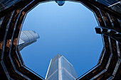 Architektonisches Detail von The Vessel, einem 16-stöckigen Gebäude und einer Besucherattraktion, das als Schlüsselelement des Hudson Yards Sanierungsprojekts errichtet wurde, Manhattan, New York City, Vereinigte Staaten von Amerika, Nordamerika