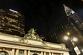 View of Grand Central Terminal at night, a commuter rail terminal located in Midtown Manhattan, New York City, United States of America, North America