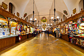 Stalls in Cloth Hall, Sukiennice, Krakow, Poland, Europe