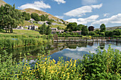 Kilnsey Park Forellenzucht und Touristenattraktionen in Upper Wharfedale, Yorkshire, England, Vereinigtes Königreich, Europa
