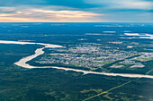 Aerial of Thompson, Manitoba, Canada, North America