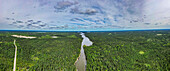 Luftaufnahme des Pisew River, Pisew Falls Provincial Park, Thompson, Manitoba, Kanada, Nordamerika