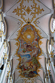 Deckenfresken, Kirche St. Peter, Altstadt, München, Bayern, Deutschland, Europa