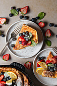 Dutch baby pancake with berries