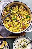 Indian Mushroom Pilau rice dish
