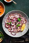 Flatlay of Indian Onion Salad