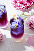 Butterfly pea blossom tea lemonade