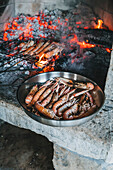 Shrimps auf dem Barbecue-Grill