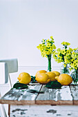 Zitronen auf einem Holztisch