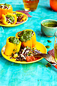 Stuffed mini peppers with black quinoa