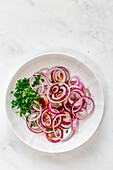 Flatlay of Indian Onion Salad